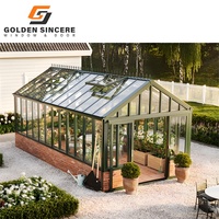 Sala de vidrio de medio ladrillo GS con ventilación integrada para comodidad de jardín y patio