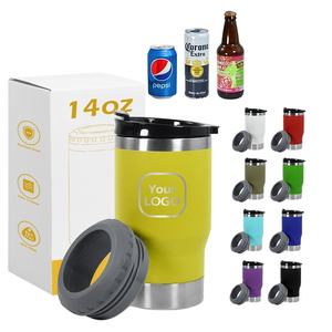 แก้วเก็บความเย็นอเนกประสงค์ 4 in 1 ขนาด 14 ออนซ์ สแตนเลสสตีล พร้อมที่เปิดขวด  รับทำโลโก้ตามสั่ง เคลือบสีฝุ่น - Product Image 1