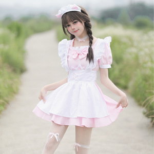 Cat Maid Outfit Pink Polyester Women Plus Size Lolita Style Cosplay Costume Spring 2023 - Product Image 1