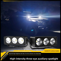 Nouveau Grand Projecteur de Calandre Automobile Auxiliaire 12V à 3 Puces, Type Dissimulé, Usiné CNC, Ultra-Mince, 150W, IP67, Jaune