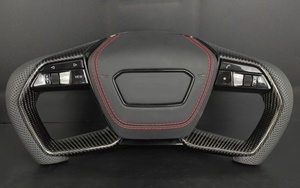 Volante de Fibra de Carbono Personalizado para Automóviles <span class=keywords><strong>F1</strong></span> con Base Plana, Botones de Control y Costuras de Material Personalizado para la Serie Audi - Product Image 4
