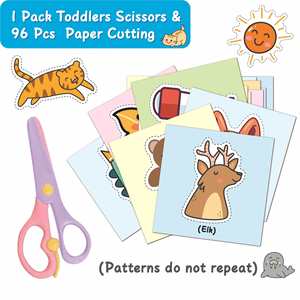 Libro de Actividades de Corte de Papel para Niños de Preescolar, Desarrollo de Habilidades Tempranas, Tijeras Seguras para Niños y Niñas - Product Image 2