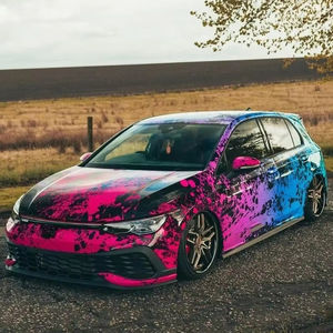 Film de protection pour véhicule NIKO, design imprimé camouflage, plusieurs couleurs, rose brillant, autocollant en vinyle pour voiture, film de protection automobile - Product Image 2