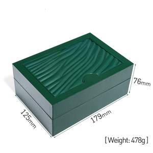 <span class=keywords><strong>Cuir</strong></span> vert de luxe <span class=keywords><strong>en</strong></span> stock boîte de rangement <span class=keywords><strong>en</strong></span> bois emballage cadeau boîtes de <span class=keywords><strong>montre</strong></span> avec design OEM/ODM peut faire logo or - Product Image 5