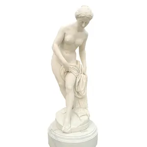 Sculpture en pierre naturelle, magnifique Statue de femme nue, position debout