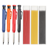 Outils de Scribe pour le travail du bois Architecte Marqueur de trou profond Crayon de charpentier mécanique Stylo automatique Longlife sec avec porte-manchon