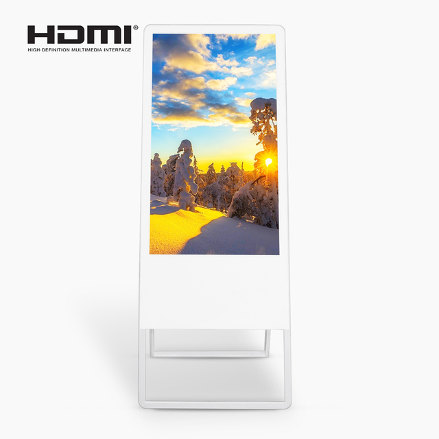 55 Inch 500 Nits Ultra-slim LCD Movable Advertising Wifi Android Media Welcome Displays Stand Floor Portable LCD Display Kiosk