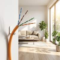 Cable de Red UTP Cat5e de 305 m, 4 Pares, 24 AWG, Cubierta de PVC de Cobre, Cable CAT5 para Interiores