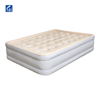 Matelas pneumatique floqué en PVC double surélevé queen lit gonflable portable durable avec pompe électrique pour la maison