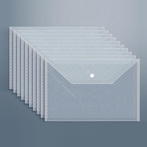 A4 Kích thước Hot Bán thư Kích thước không thấm nước Snap đóng cửa thư mục với biểu tượng tùy chỉnh rõ ràng PP phong bì cho các tài liệu hoàn hảo tập tin Túi - Product Image 3