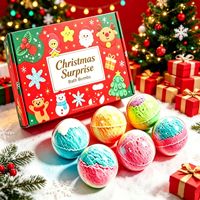 Coffret cadeau de bombes de bain de Noël, bombes de bain effervescentes pour les clients du salon