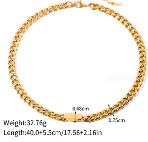 Ensemble collier et bracelet chaîne cubaine épaisse en or 18 carats plaqué or résistant au ternissement, style hip-hop Miami, 8 mm, livraison directe ERESI - Product Image 5