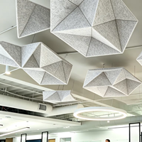 Plafonds acoustiques suspendus modernes, insonorisés, hexagonaux, dalles de plafond suspendues, déflecteurs acoustiques suspendus