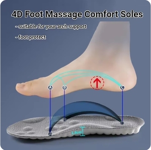 4D Massage <b>Shoes</b> Insoles Super <b>Soft</b> Latex Sports Insole for Feet Running Basket <b>Shoe</b> Sole Arch Support Orthopedic Inserts Unisex - Product Image 4