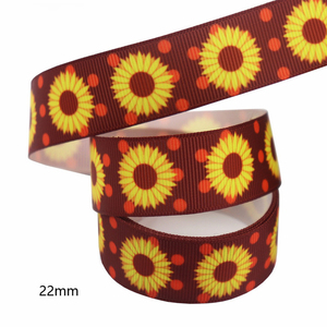 Bán buôn Grosgrain mặt duy nhất 100% polyester kẻ sọc Maple in trang trí mùa thu Băng - Product Image 3