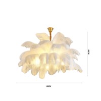 Lampe Led suspendue nordique en forme de plume d'autruche, luminaire décoratif d'intérieur, idéal pour un salon, une chambre à coucher ou une chambre à coucher