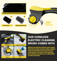Nouveauté 100W IP67 brosse de barbecue électrique rechargeable fonction rotative 2-en-1 fil d'alimentation en plastique IP67 niveau étanche