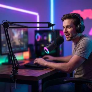 Professional RGB Dynamic <b>Microphone</b> With Desktop Stand USB <b>XLR</b> Gaming <b>Microphone</b> Studio Recording Wired <b>Microphone</b> Karaoke - Product Image 6