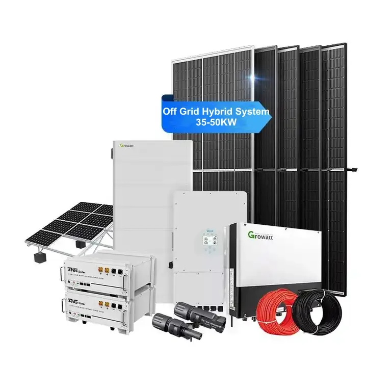 Sistema completo de energía solar de 70kw fuera de la red con paneles solares LiFePO4 de 50kw Energía solar fuera de la red para hogares y empresas