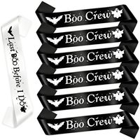 7 Piezas de Lazos para Despedida de Soltera con la Frase 'Last Boo Before I Do', Lazos para Novia y Equipo de la Novia, en Blanco y Negro, para Halloween, con Diseño de Murciélago, Fantasma y Espíritu Espeluznante