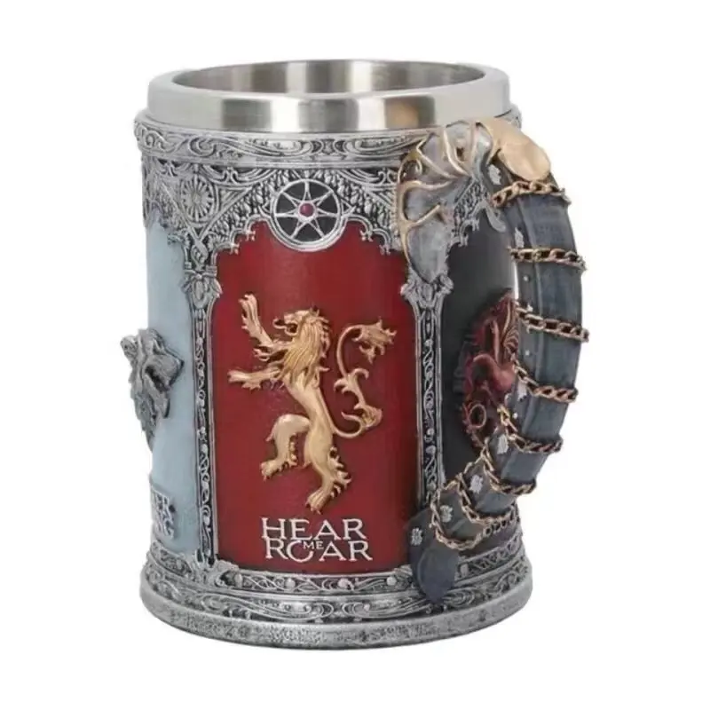 मध्ययुगीन रोइंग ड्रैगन मग स्टेनलेस कॉफी कप उपहार बियर स्टांकार्ड विकिंग उत्पादों नवीनता गोथिक पार्टी सजावट