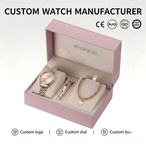 Reloj de Cuarzo de Acero Inoxidable de 3 Piezas, el Más Vendido en 2024, para Chicas, con Bisel de Diamantes, Moda, Marca Privada, Relojes Personalizados - Product Image 1