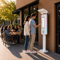 Kiosque de paiement en libre-service à écran tactile extérieur étanche de 32 pouces, haute luminosité avec toit pour restaurant, magasin, commande rapide