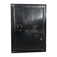 Porte d'accès RV carrée noire 700*645mm à prix avantageux avec serrure mécanique, ouverture jusqu'à 90 degrés pour caravane, camion, camping-car