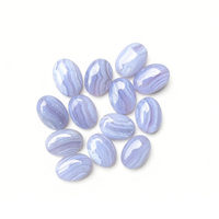 Pierre précieuse XL naturelle polie 18*25MM Agate bleue dentelle taille ovale cabochon pierres précieuses lâches avec jeu de couleurs pour la fabrication de bijoux