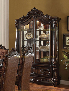 Meubles de salle à manger en bois sculpté de style antique européen, <span class=keywords><strong>table</strong></span> à manger en bois massif avec 8 chaises en tissu - Product Image 5