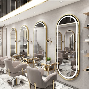 เฟอร์นิเจอร์ร้านเสริมสวยสปาผมหรูหราทันสมัยปี 2025 อุปกรณ์ทำผมแบบเต็มตัว สถานีช่างตัดผมพร้อมกระจกและไฟ LED - Product Image 4