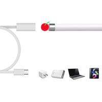 USB-C ke kabel adaptor pensil untuk Apple Pencil generasi pertama, konektor pemasangan Bluetooth hanya bekerja dengan iPad 10 / 11 A16