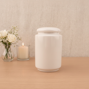 Urne funéraire en céramique pour animaux de compagnie avec couvercle scellé, logo et forme personnalisables, conteneur commémoratif pour cendres d'animaux avec design <span class=keywords><strong>photo</strong></span> - Product Image 1