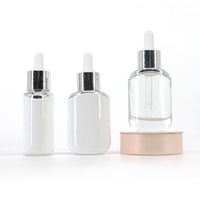 Flacon compte-gouttes en verre transparent de forme ovale pour soins de la peau, Unique, 100ml, avec bouchon en argent et or Rose