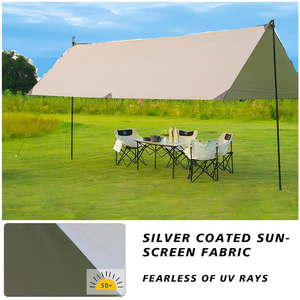 定制户外银尼龙蝇板遮阳篷防晒防水布吊床防雨棚帐篷野营防水布 - Product Image 4