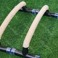 Barre de poussée personnalisée Parallettes en bois composite et acier Poignées de barre de poussée en bois et acier Supports de poussée en bois