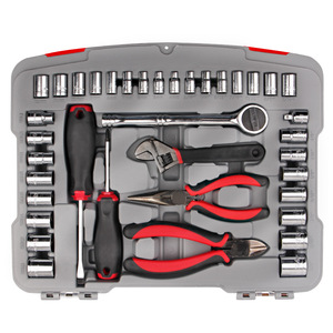 38 Piece Auto Repair Tool Set 1/4 In Chrome Vanadium Steel <b>Ratchet</b> Wrench <b>Socket</b> Kit With Case - Product Image 1