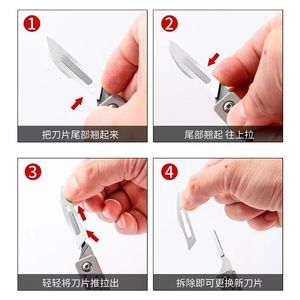 Cuchillo multiusos de acero inoxidable, cuchillo quirúrgico afilado, cuchillo plegable portátil, cuchillo para entregas rápidas en el hogar, cuchillo de sastre - Product Image 2