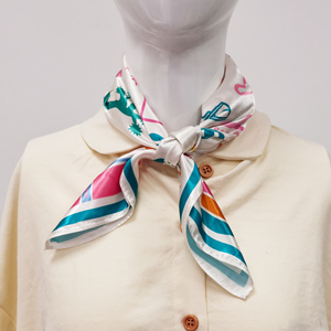 Custom Lightweight Dacron <b>square</b> Kerchief <b>Scarf</b> for Women Soft Breathable Neck Bandana Tie Bag Handle Hair Accessory - Product Image 2