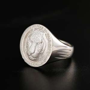 Anillo de hombre de moda Fearless Lone Tiger, 10K Gold y Platinum Pure Gold Zodiac Tiger High-end Feeling. - Product Image 5