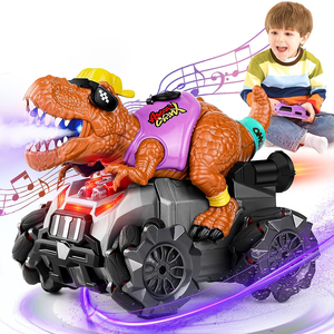 Voiture télécommandée dinosaure rechargeable avec lumières, musique et pulvérisation, véhicule électrique tout-terrain pour enfants, idéal pour l'intérieur et l'extérieur, cadeau d'anniversaire - Product Image 1