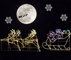 Guirnalda de <span class=keywords><strong>Luces</strong></span> Impermeable 2D con Diseño de Trineo de Santa Claus y Renos para Decoración Navideña de Exteriores - Product Image 5