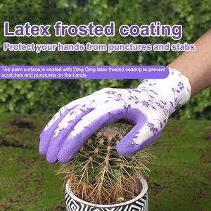 Guantes de jardinería para mujer, recubiertos de látex espumado transpirable, talla única, flexibles, perfectos para desmalezar, plantar, podar y paisajismo - Product Image 5