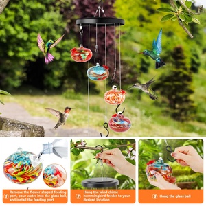 Solar Wind Chime <span class=keywords><strong>Bird</strong></span> Feeder appesa all'aperto con funzione di alimentazione degli uccelli ornamento da giardino attrazione della fauna selvatica - Product Image 6
