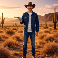 Accessoires de costume de l'Ouest sauvage pour Halloween, fausse arme à feu en plastique, revolver de cowboy, pistolet jouet