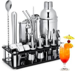 Professional Stainless Steel Luxury Barware Set with Customized Whiskey Accessories Sustainable Design Shaker Jigger Ice Tong - Product Image 1