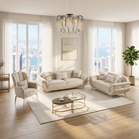 Ensemble de canapés modulaires sectionnels durables et confortables, design extensible, pieds en acier inoxydable doré, rembourrage en mousse, style moderne pour salon