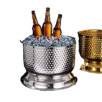 Cave à vin MT en acier inoxydable doré à double paroi 13,5 L, style luxueux, seau à glace, nouveau modèle MT-I1, refroidisseur à vin pour fêtes