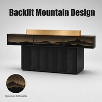 Bureau de réception minimaliste moderne en MDF noir de luxe, mobilier commercial multifonctionnel Yimutang B1001001
