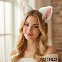 Ensemble d'accessoires pour masque avec bandeau oreilles de chat, kit de cosplay chat noir pour femmes, Halloween, carnaval, fête costumée